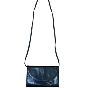 Frenchy of California Crossbody Leather Bag Black Clutch Vintage
